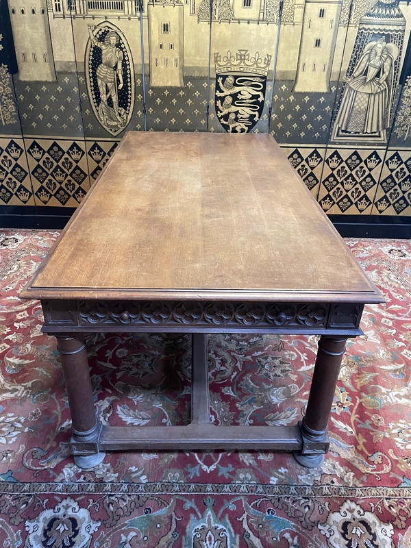 Louis XIII Gothic Style Walnut Dining Table