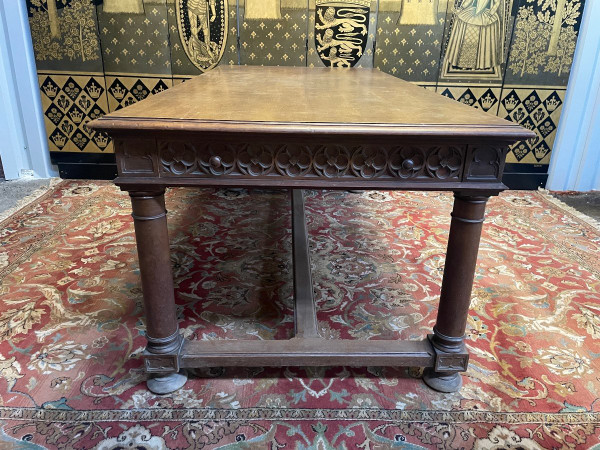 Louis XIII Gothic Style Walnut Dining Table