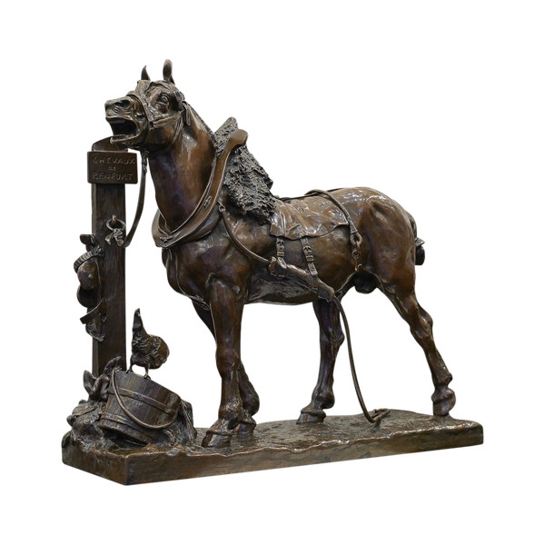 Skulptur - Cheval De Renfort , Arthur Jacques Le Duc (1848 - 1918) - Bronze