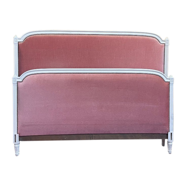Letto Luigi XVI in velluto rosa