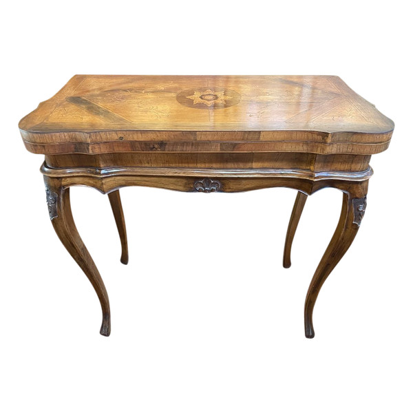 Table à Jeux De Style Louis XV en Marqueterie