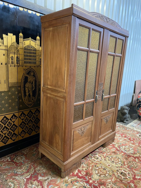Armadio - libreria - vetrinetta in noce d'epoca Art Déco