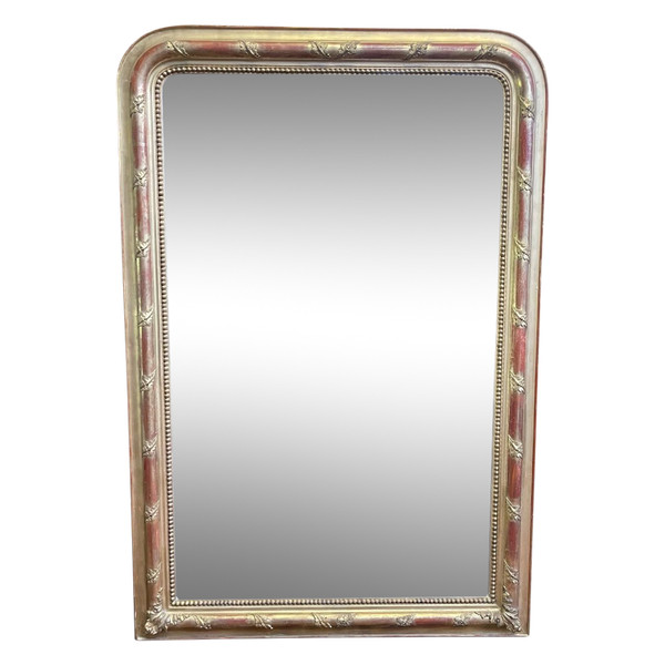 Louis Philippe period mirror in gold leaf