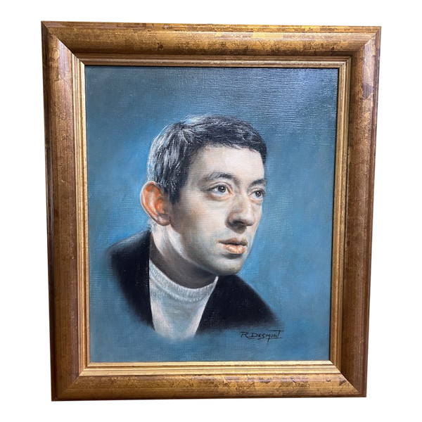 Portrait à L’huile De Serge Gainsbourg « r.desmont »