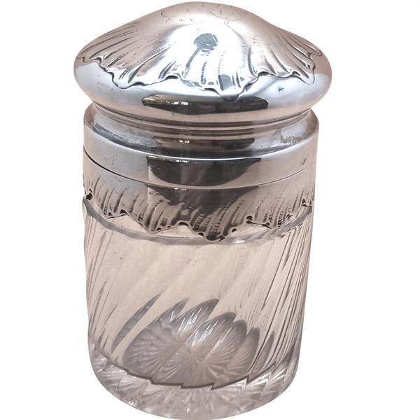 Small crystal and silver toilet flask