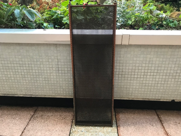 Large rustic iron fire screen from a 19th century fireplace
