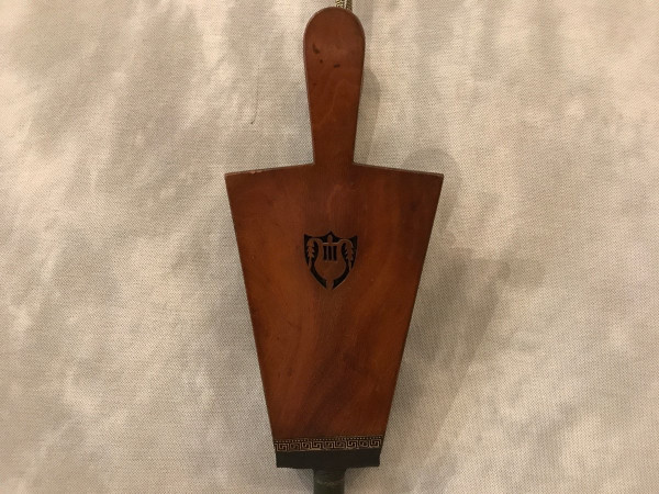 Soufflet de cheminée ancien en acajou massif d'époque Directoire
