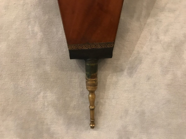 Soufflet de cheminée ancien en acajou massif d'époque Directoire