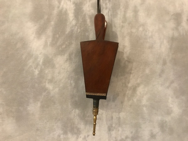 Soufflet de cheminée ancien en acajou massif d'époque Directoire