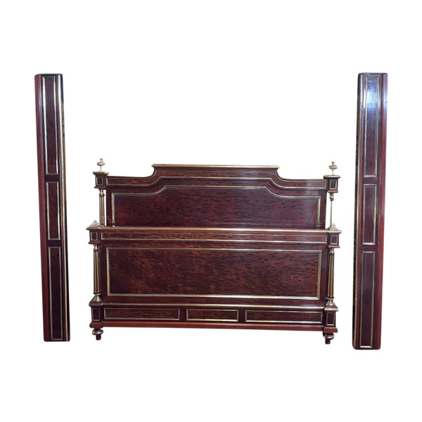 Lit Napoléon III  En Acajou Moucheté 160 Cm