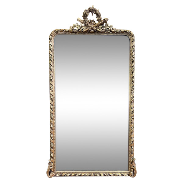 Miroir époque Napoléon III doré à la feuille