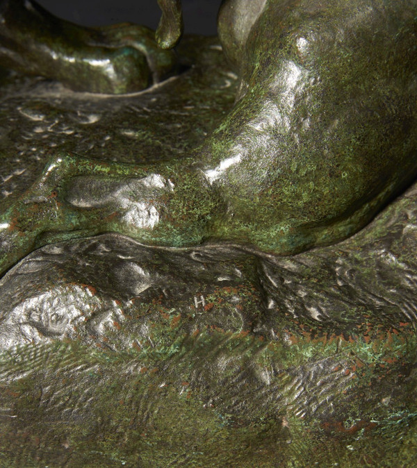 Tigre che sorprende un'antilope (terrazza senza profilo) - Antoine-Louis Barye (1796-1875)
