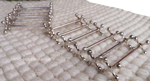 12 silver-plated knife-holders Perles orfèvrerie Christofle model