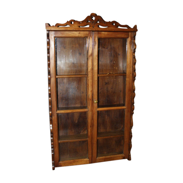 Walnut display cabinet XIX