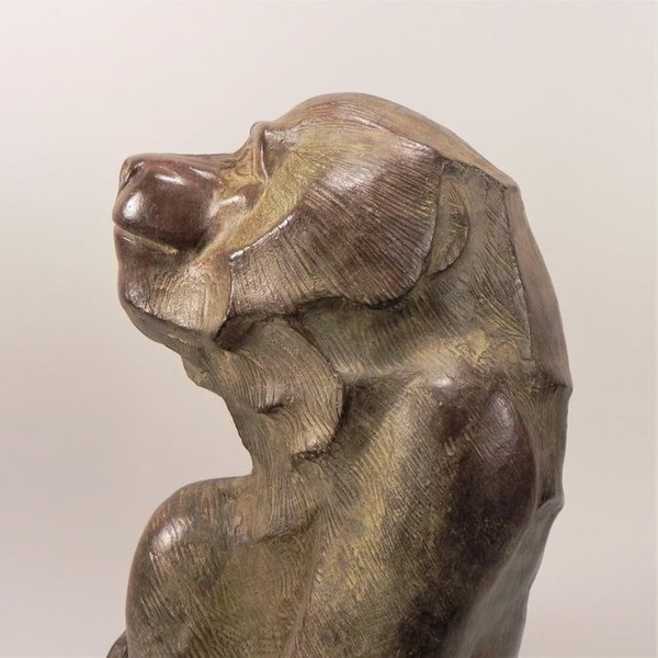 Akop GURDJAN (dopo)(1881-1948)Babbuino seduto in bronzo