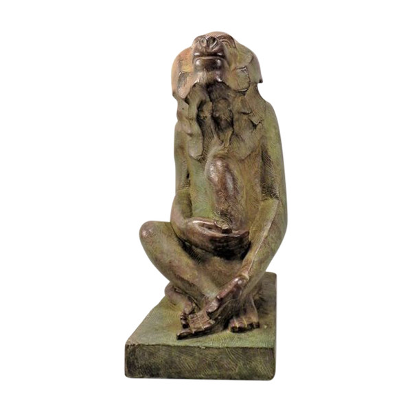 Akop GURDJAN (dopo)(1881-1948)Babbuino seduto in bronzo