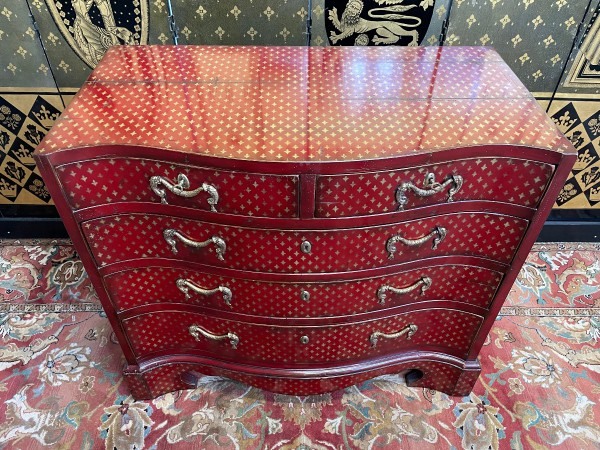 Commode Style Anglaise à Fleurs De Lys