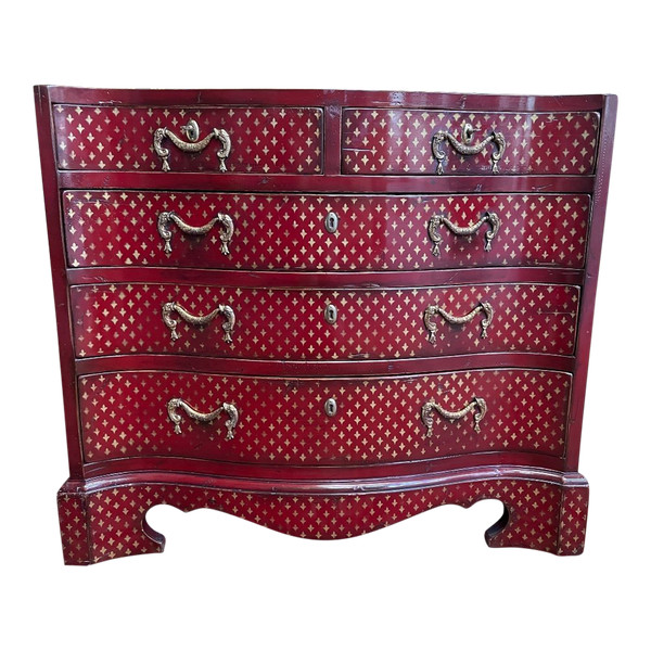 Commode Style Anglaise à Fleurs De Lys