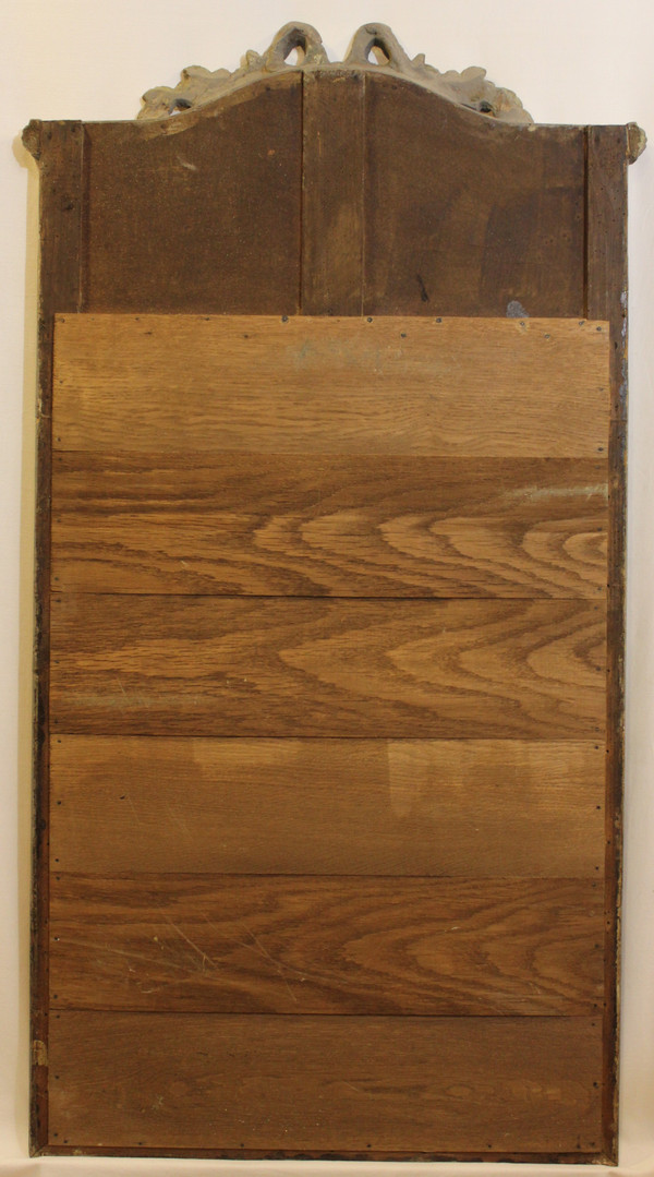 old mirror, Trumeau Louis XVI Style, Gray Tone Patina 68 X 125 Cm