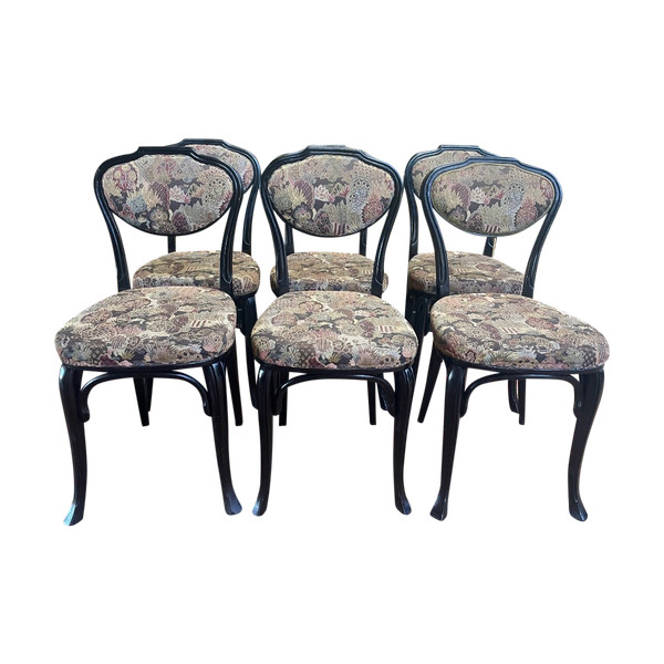 Suite De 6 Chaises Bistrot Noires Kohn