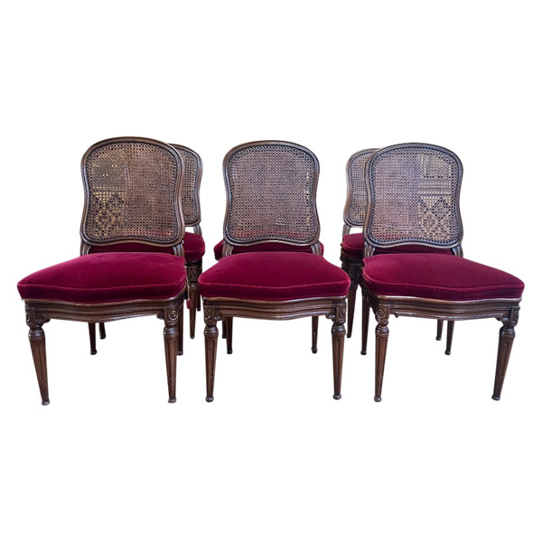 Suite Of 6 Louis XVI Style Cane Chairs