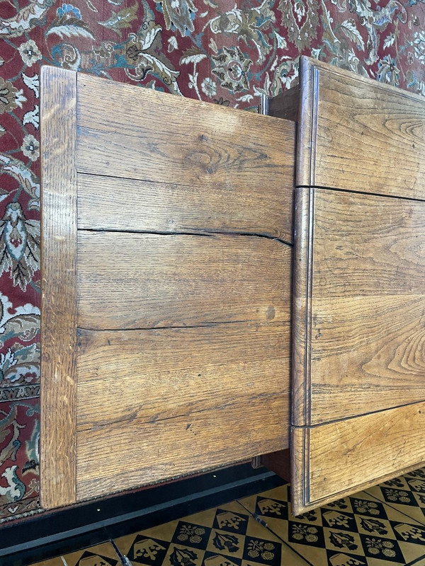 Louis XIII Style Flat Desk In Oak