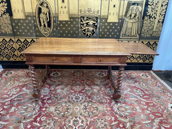Louis XIII Style Flat Desk In Oak