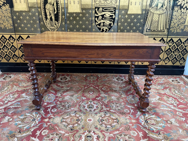 Louis XIII Style Flat Desk In Oak