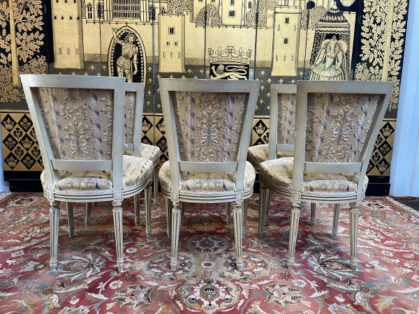 Suite De 6 Chaises De Style Louis XVI