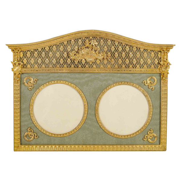 A late 19th century gilded bronze photo frame