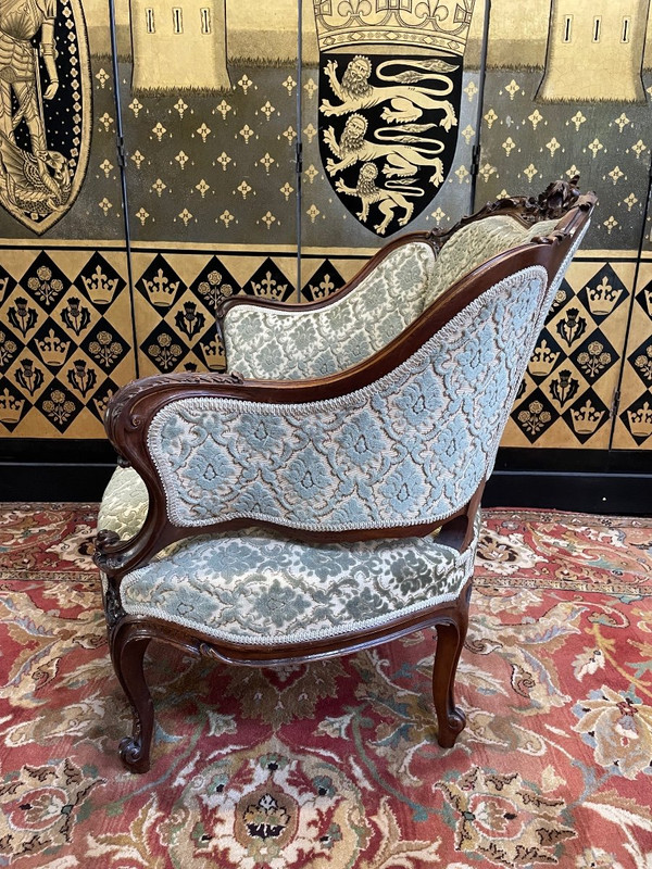 Armchair - Louis XV Style Bergère And Pair Of Chairs