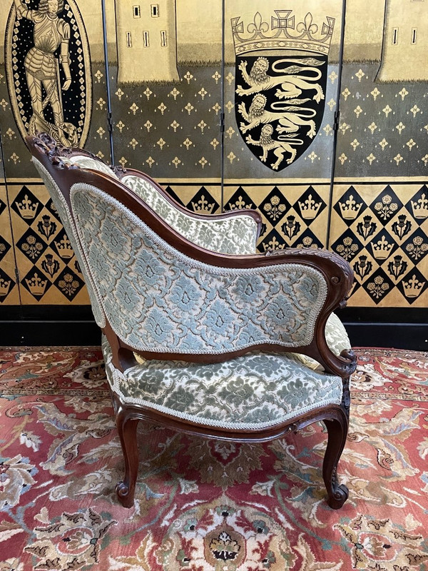 Armchair - Louis XV Style Bergère And Pair Of Chairs