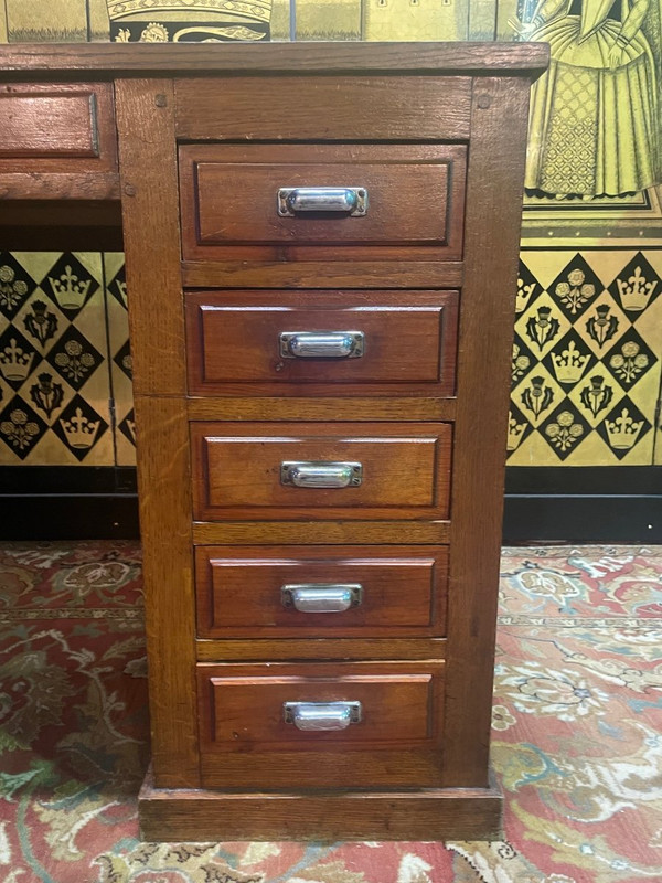 Bureau En Chêne Administratif à Caissons