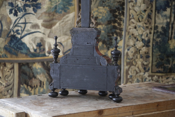 18th century style altar cross in blackened wood and tortoise shells