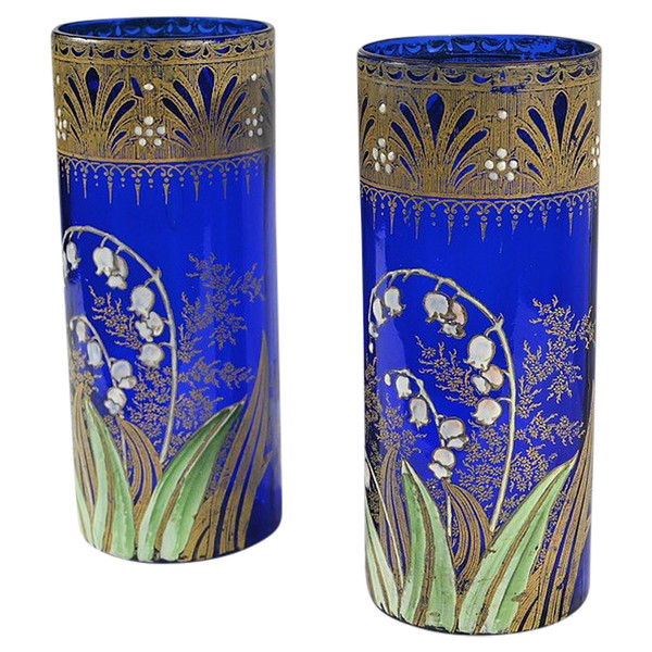 Pair of Legras Vases “Les Muguets”, Art Nouveau – Late 19th Century