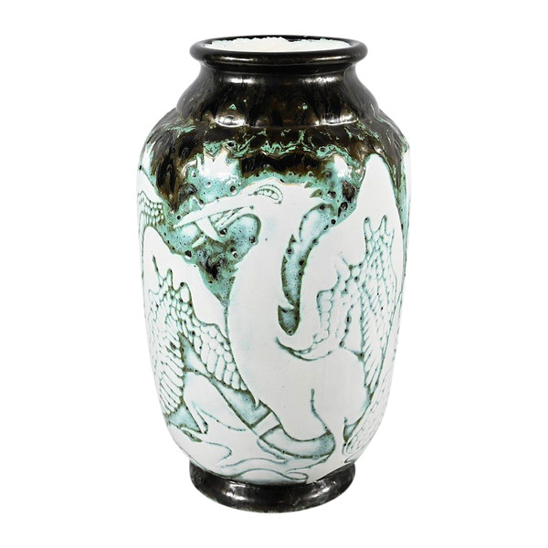 “Les Pélicans” vase, signed L. Alaurant – 1950