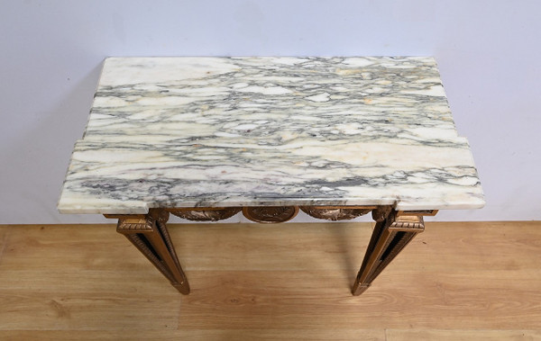 Petite Console d’Applique en Bois Sculpté, style Louis XVI, époque Napoléon III – Milieu XIXe