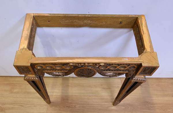 Petite Console d’Applique en Bois Sculpté, style Louis XVI, époque Napoléon III – Milieu XIXe