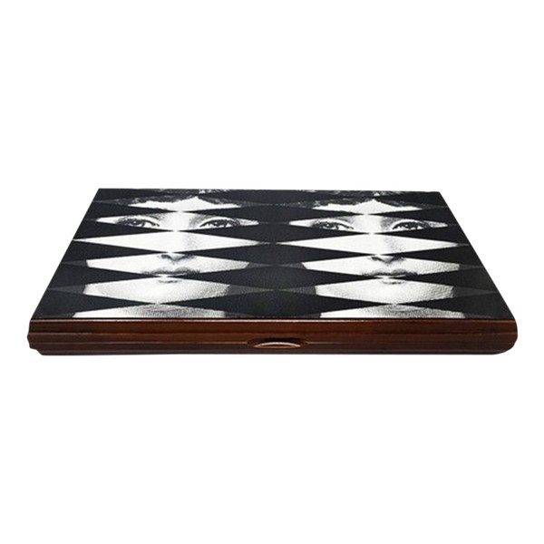1980s Gorgeous Piero Fornasetti Backgammon in Excellent condition. Made in Italy