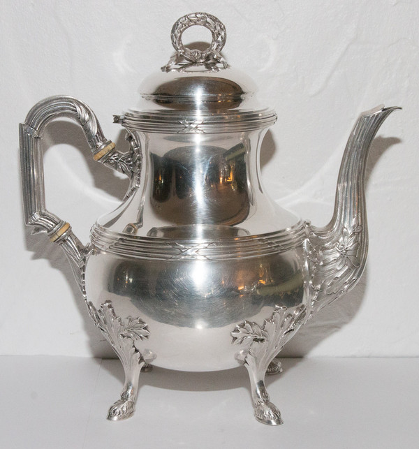 4 Piece Tea And Coffee Service In Sterling Silver Goldsmith Olier & Caron