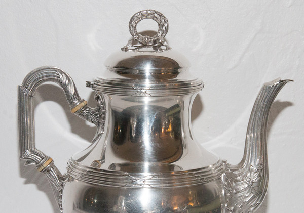 4 Piece Tea And Coffee Service In Sterling Silver Goldsmith Olier & Caron