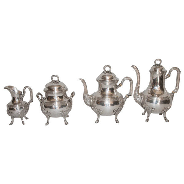 4 Piece Tea And Coffee Service In Sterling Silver Goldsmith Olier & Caron