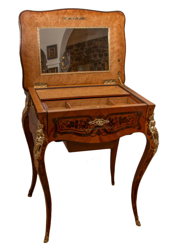 Travailleuse En Marqueterie époque Napoleon III