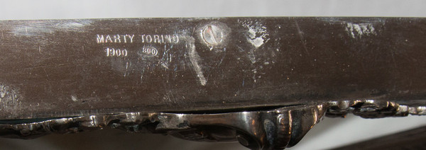 Großer italienischer Tischspiegel aus Sterlingsilber aus dem Jahr 1900