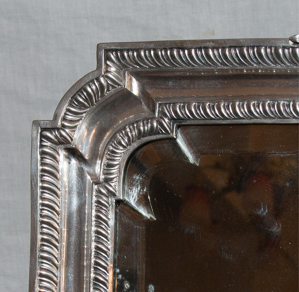 Großer italienischer Tischspiegel aus Sterlingsilber aus dem Jahr 1900