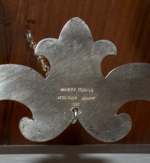 Großer italienischer Tischspiegel aus Sterlingsilber aus dem Jahr 1900