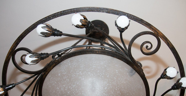 Large Schneider Chandelier Art Deco Period