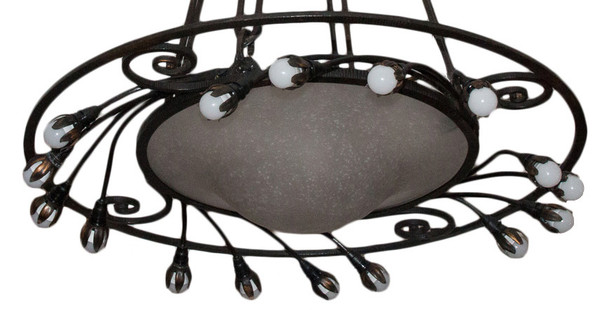 Large Schneider Chandelier Art Deco Period