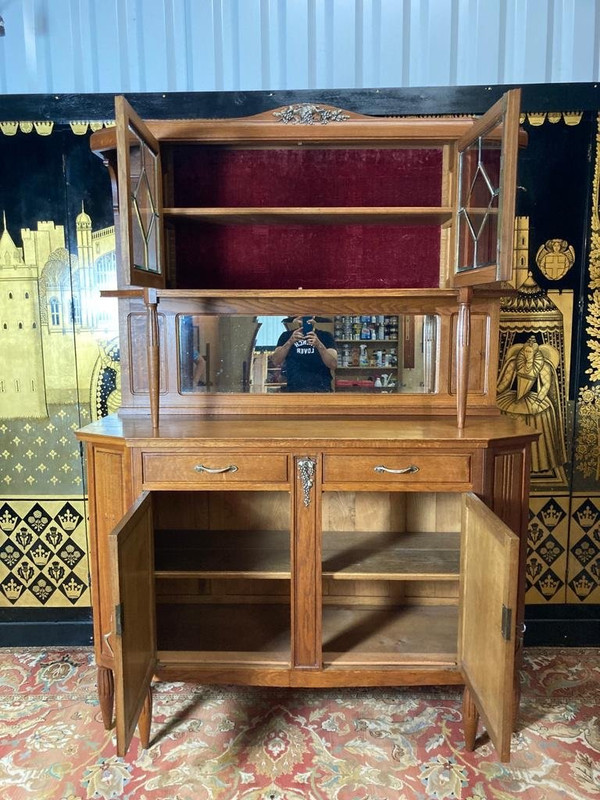 Buffet Deux Corps En Chêne Art Déco