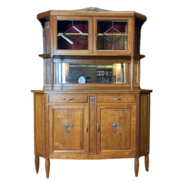 Buffet Deux Corps En Chêne Art Déco